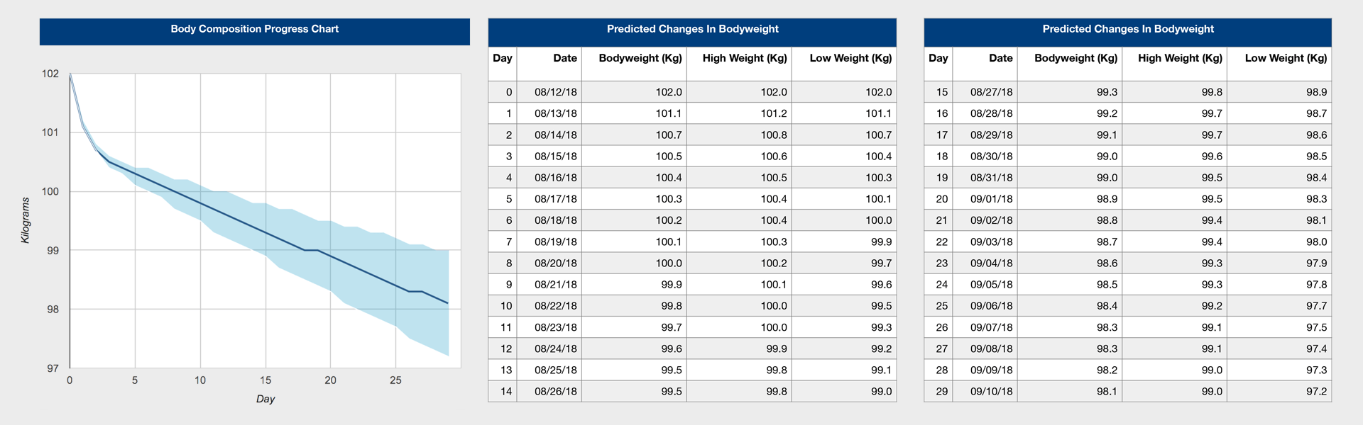 weight loss chart 2